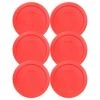 Pyrex 7201-PC 4-Cup Red Plastic Food Storage Lid, Made In USA - 6 Pack