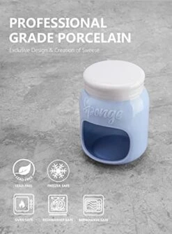 Sponge Holder For Kitchen Sink, Porcelain Mason Jar Modern Farmhouse Kitchen Accessories, Sink Caddy Gift For Family, Friends, And Collectors, Lila(816.110) -Peugeot Shop 414bI5iMojL