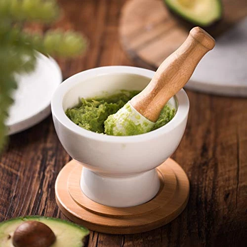 Porcelain Mortar And Pestle – Pill Crusher,Spice Grinder,Herb Bowl,Pesto Powder – Gift Ideal – With Anti-Slip Base And Grip – Molcajete For Seasoning,Paste And Guacamole. 1 Porcelain Mortar And Pestle – Pill Crusher,Spice Grinder,Herb Bowl,Pesto Powder – Gift Ideal – With Anti-Slip Base And Grip – Molcajete For Seasoning,Paste And Guacamole.