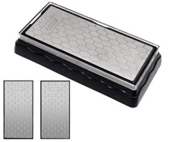 Knife Sharpening Stone, Double-sided Diamond Sharpening Stone Sharpener - Fine/Coarse (600/1200 Grit)