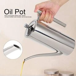 Stainless Steel Olive Oil Can Dispenser Dustproof Leakage-proof Oil Pot Bottle European Container Seasoning Pot Kitchen Tools Food Utensil Storage 750ML(Straight Shank-0.7L) -Peugeot Shop 414ijhRhbTL