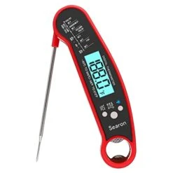Meat Thermometer For Cooking - FT002R Instant Read Food Thermometer For Kitchen BBQ Grilling Smoker Baking Turkey. (Red + Black)