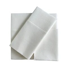 Disposable Cloth Like Napkins, Built-in Flatware Pocket, Wedding Party Linen Feel White Napkin, Prefolded For Silverware,100 Count