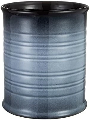 Nihow Kitchen Utensil Holder: 7.2 Inch Extra Large Ceramic Utensil Holder For Countertop - Stable Utensil Crock For Kitchen Counter Decor - Elegant Blue & Black (1PC) 8 Nihow Kitchen Utensil Holder: 7.2 Inch Extra Large Ceramic Utensil Holder For Countertop - Stable Utensil Crock For Kitchen Counter Decor - Elegant Blue & Black (1PC) - Image 8