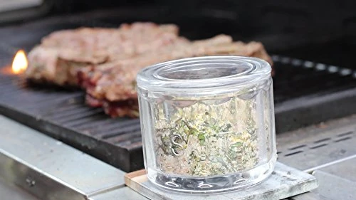 Glass Salt Cellar, With Glass Lid, Embossed Pressed Glass, Clear Storage Container, For Coffee, Sugar, Spices And Candies, Dishwasher Safe, 10 Oz 2 Glass Salt Cellar, With Glass Lid, Embossed Pressed Glass, Clear Storage Container, For Coffee, Sugar, Spices And Candies, Dishwasher Safe, 10 Oz - Image 2