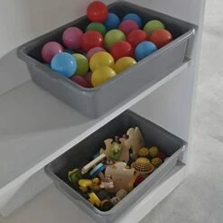 CadineUS 13 L Grey Plastic Tote Box Set Of 4, Commercial Bus Box Large Plastic Dish Bin -Peugeot Shop 415Aa5B2V1L