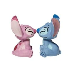 Enesco Disney Ceramics Stitch And Angel Salt And Pepper Shaker Set, 3.5 Inch, Multicolor
