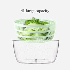 HEIMP Dryer Kitchen Fast Salad Spinner Large, Free Clips & Locking, Lettuce Vegetables Washer Dryer Drainer Crisper Strainer For Washing & Drying Leafy Vegetables Kitchen Slicer -Peugeot Shop 415PHwVXNSL