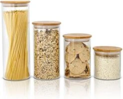 Glass Container With Lid, Bamboo Top (2.2 L) - Dry Food Storage Pasta Container Kitchen Canister For Bow Tie Pasta, Spaghetti, Macaroni, Rotini, Egg Noodles, Cookies, Candy, Flour 15 Glass Container With Lid, Bamboo Top (2.2 L) - Dry Food Storage Pasta Container Kitchen Canister For Bow Tie Pasta, Spaghetti, Macaroni, Rotini, Egg Noodles, Cookies, Candy, Flour -Peugeot Shop 415Q3vYG2xL. AC