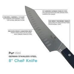 Chef Knife Classic 8in Professional Chefs Knife (Made With German Stainless Steel) Elite Multi-purpose Full-size 8-inch Chef’s Knife -Peugeot Shop 415ZJHhYO6S