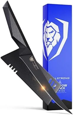 Curved Boning Knife - 6 Inch - Shadow Black Series - Black Titanium Nitride Coated - High Carbon 7CR17MOV-X Vacuum Treated Steel - Kitchen Knife - Fillet Knife - Sheath - NSF Certified -Peugeot Shop 415gVN XpTL. AC