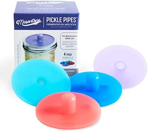 Pickle Pipes - Waterless Airlock Fermentation Lids - Wide Mouth Mason Jar Fermenter Cap - Premium Silicone Top 5 Pickle Pipes - Waterless Airlock Fermentation Lids - Wide Mouth Mason Jar Fermenter Cap - Premium Silicone Top - Image 5
