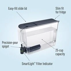 Brita XL Water Filter Dispenser For Tap And Drinking Water With 1 Stream Filter, Lasts 2 Months, 25-Cup Capacity, Mothers Day Gift, BPA Free, Dark Blue -Peugeot Shop 415kPxDBxGL