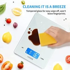 11lb/5kg Small Accurate Food Scale For Kitchen, Waterproof USB Plug In Rechargeable Digital Kitchen Scale, Digital Food Kitchen Scale For Weight Loss, Food Scale For Baking Dieting, White -Peugeot Shop 415nianmVEL