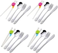 Kids Silverware, Poylim Stainless Steel Children Flatware Set, Toddler Utensils Set Of 2, Rainbow -Peugeot Shop 415njln2lbL. AC