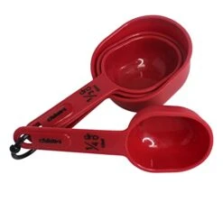4pc Measuring Cups (1/4, 1/3, 1/2, 1cup) Red, 4 Piece, MIR-11318 -Peugeot Shop 415ns0iwMUL