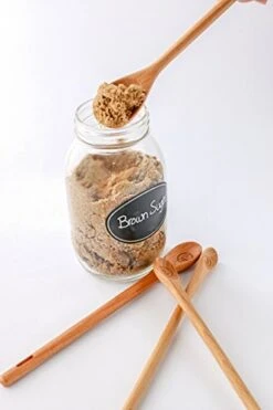 Long Handle Wooden Measuring Spoons By Utensi, Set Of 4 Engraved Accurate Spoons For Dry And Liquid Ingredients, Beech Wood Set (9-inch Handles) -Peugeot Shop 415r20JR1cL