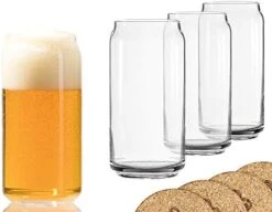 Codesign Drinkware Beer Glass Can Shaped 20 Oz Beer Glasses 4 Pack W/coasters -Peugeot Shop 415remx1caL. AC