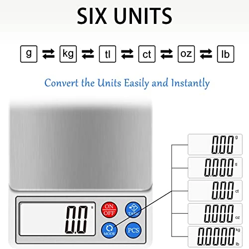 Digital Kitchen Scale, High-Precision Food Gram Scale 2000g X 0.1g Muti-Functional Pro Coffee Scale With Back-Lit LCD Display Tare PCS Function For Cooking Baking Jewelry 2 Digital Kitchen Scale, High-Precision Food Gram Scale 2000g X 0.1g Muti-Functional Pro Coffee Scale With Back-Lit LCD Display Tare PCS Function For Cooking Baking Jewelry - Image 2