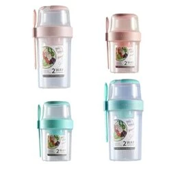 Salad Meal Shaker Cup, 560ml 2 Layers Fresh Salad Cup With Fork & Salad Dressing Holder, Portable Fruit Vegetable Salad Container For School Office (Blue) 15 Salad Meal Shaker Cup, 560ml 2 Layers Fresh Salad Cup With Fork & Salad Dressing Holder, Portable Fruit Vegetable Salad Container For School Office (Blue) -Peugeot Shop 4161nIfPFxL