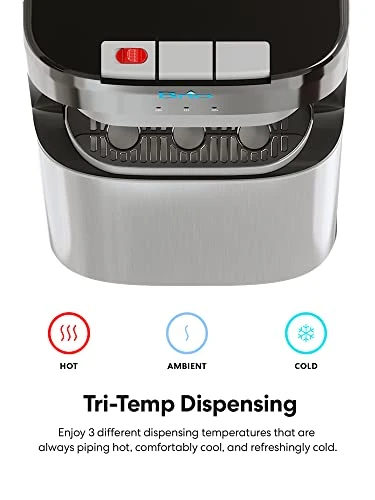 Brio CLBL420V2 Bottom Loading Water Cooler Dispenser For 3 & 5 Gallon Bottles - 3 Temperatures With Hot, Room & Cold Spouts, Child Safety Lock, LED Display With Empty Bottle Alert, Stainless Steel 4 Brio CLBL420V2 Bottom Loading Water Cooler Dispenser For 3 & 5 Gallon Bottles - 3 Temperatures With Hot, Room & Cold Spouts, Child Safety Lock, LED Display With Empty Bottle Alert, Stainless Steel - Image 4