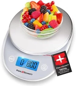 Ohl Schmitt Digital Food Kitchen Scale, Multifunctional Weight Measuring For Cooking And Baking In Grams/Ounces, Auto Shut-Off, Stainless Steel (Batteries Included) (Silver) -Peugeot Shop 4167paWoK9L. AC
