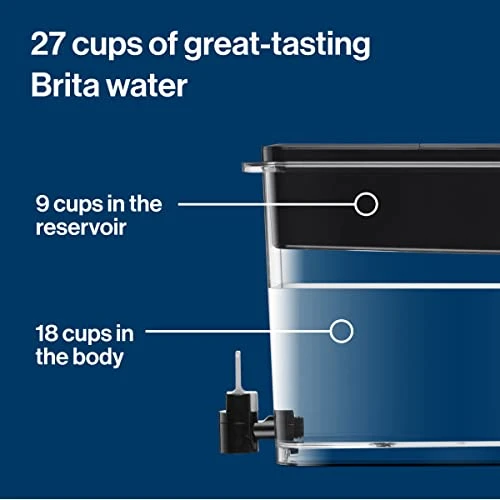 Brita XL Water Filter Dispenser For Tap And Drinking Water With 1 Elite Filter, Reduces 99% Of Lead, Lasts 6 Months, 27-Cup Capacity, BPA Free, Black 2 Brita XL Water Filter Dispenser For Tap And Drinking Water With 1 Elite Filter, Reduces 99% Of Lead, Lasts 6 Months, 27-Cup Capacity, BPA Free, Black - Image 2
