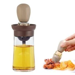 Oil Dispenser With Brush，Oil Container Kitchen 2 In 1 Oil Storage And Oil Measuring Container Silicone Dropper Oil Dispenser For Cooking,Baking,BBQ, Pancake, Air Fryer