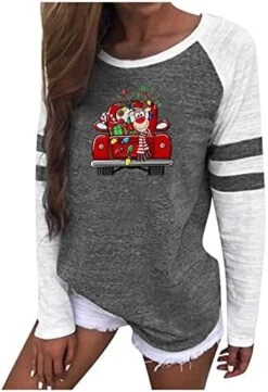 Sweatshirts For Women Loose Fit Fall Fashion Sweatshirts Long Sleeve Christmas Print Loose Tops Pullover Top Streetwear -Peugeot Shop 416BBVCrUfL. AC