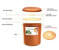 E-Jen Premium Kimchi, Sauerkraut Container Probiotic Fermentation With Inner Vacuum Lid Round (1.3 Gal/ 5L) -Peugeot Shop 416Bbch3XCL