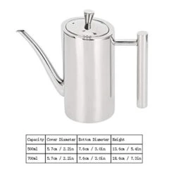 Stainless Steel Olive Oil Can Dispenser Dustproof Leakage-proof Oil Pot Bottle European Container Seasoning Pot Kitchen Tools Food Utensil Storage 750ML(Straight Shank-0.7L) -Peugeot Shop 416E54H1FOL