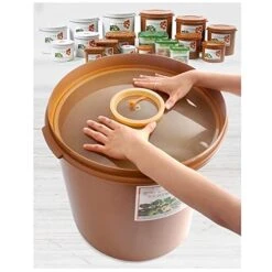 E-Jen Premium Kimchi, Sauerkraut Container Probiotic Fermentation With Inner Vacuum Lid Round (1.3 Gal/ 5L) -Peugeot Shop 416LOrm6YjL
