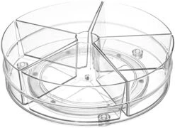 Round Plastic Lazy Susan Turntable Food Storage Container For Kitchen (9" Round, 1 Pack) -Peugeot Shop 416OFXuBX9L. AC 1