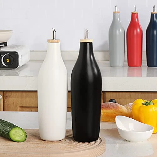 Ceramic Olive Oil Dispenser Bottle, Opaque Oil Cruet Protects Oil To Reduce Oxidation, Suitable For Storage Of Oil, Vinegar, Coffee Syrups & Other Liquids 17 Fl Oz, Pack Of 1(Black) 3 Ceramic Olive Oil Dispenser Bottle, Opaque Oil Cruet Protects Oil To Reduce Oxidation, Suitable For Storage Of Oil, Vinegar, Coffee Syrups & Other Liquids 17 Fl Oz, Pack Of 1(Black) - Image 3