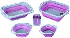 Chef 10 PCS Collapsible Kitchen Silicone Over The Sink Strainer, Colander, Mixing Bowl, Cutting Board, Measuring Cups Set 15 Chef 10 PCS Collapsible Kitchen Silicone Over The Sink Strainer, Colander, Mixing Bowl, Cutting Board, Measuring Cups Set -Peugeot Shop 416TBkprHgL. AC