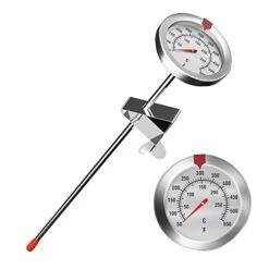 Candy Thermometer Deep Fry/Jam/Sugar/Syrup/Jelly Thermometer With Hanging Hook & Pot Clip Stainless Steel Cooking Thermometer Food Thermometer Quick Reference Temperature Guide,Black -Peugeot Shop 416ZTmet4fL
