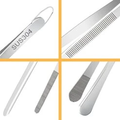 2Pcs Kitchen Tweezers Stainless Food Tongs Chef Tweezers 12 Inch Tweezers Tongs For Cooking, Plating, Pasta -Peugeot Shop 416cx9YhMoL