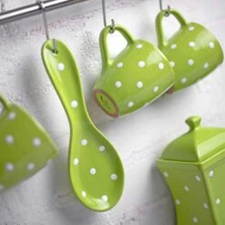 Handmade Lime Green And White Polka Dot Ceramic Kitchen Cooking Spoon Rest | Pottery Utensil Holder | Housewarming Gift By City To Cottage® 8 Handmade Lime Green And White Polka Dot Ceramic Kitchen Cooking Spoon Rest | Pottery Utensil Holder | Housewarming Gift By City To Cottage® -Peugeot Shop 416eQxPhkzL