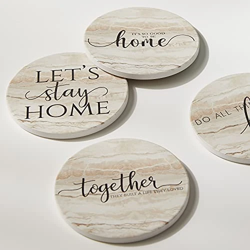 Coasters For Drinks, Set Of 6 Absorbent Drink Coasters With Holder, Rustic Ceramic Drink Coasters With Cork Backing For Table Protection, Housewarming Gifts, Farmhouse Décor 7 Coasters For Drinks, Set Of 6 Absorbent Drink Coasters With Holder, Rustic Ceramic Drink Coasters With Cork Backing For Table Protection, Housewarming Gifts, Farmhouse Décor - Image 7
