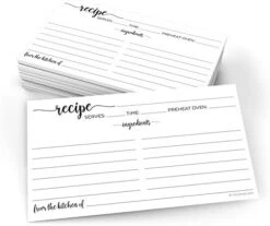 Recipe Cards (Set Of 50) 4" X 6" - White - From The Kitchen Of - Large Double-Sided Premium For Weddings, Bridal Shower, Baby - Made In USA - Minimalist -Peugeot Shop 416gNh74XlL. AC