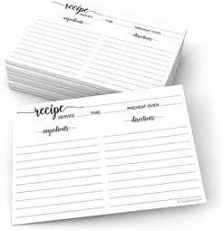 Recipe Cards (Set Of 50) 4" X 6" - White - From The Kitchen Of - Large Double-Sided Premium For Weddings, Bridal Shower, Baby - Made In USA - Minimalist -Peugeot Shop 416nYlO MOL. AC