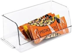 Ckable Household Bin - Set Of 2 - 4.75 X 9.5 Inch - Open Front - BPA Free Plastic Resin - Food, Fridge, Freezer, Cabinet, Food, Pantry, Storage - Kitchen Organizer - Clear -Peugeot Shop 416oObzrW9S. AC