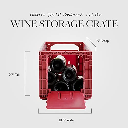 3-Pack Weinbox Crates Wine Storage | Stores Up To 36 Bottles | Color: Burgundy 2 3-Pack Weinbox Crates Wine Storage | Stores Up To 36 Bottles | Color: Burgundy - Image 2