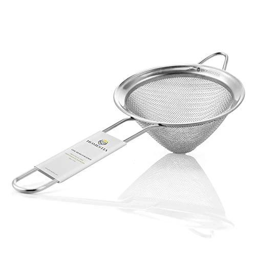 Fine Mesh Sieve Strainer Stainless Steel Cocktail Strainer Food Strainers Tea Strainer Coffee Strainer With Long Handle For Double Straining Utensil 3.3 Inch By Homestia 1 Fine Mesh Sieve Strainer Stainless Steel Cocktail Strainer Food Strainers Tea Strainer Coffee Strainer With Long Handle For Double Straining Utensil 3.3 Inch By Homestia
