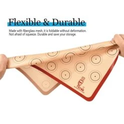 Baking Mat Macaron - Set Of 3 (2 Half Sheet Liners And 1 Quarter Sheet), Non Stick Silicon Cookie Oven Liner For Macaroons, Bake Pans, Pizza, Toaster, Cake And Bread Making (Red,Blue,Gray) -Peugeot Shop 416xaWrMLqL