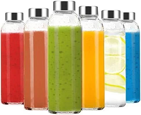 Clear Glass Bottles With Lids And Silicone Sleeve 18 Oz, Glass Reusable Water Bottles With Stainless Steel Cap For Juicing,Refrigerator,100% Leak Proof, BPA Free Eco Friendly,Set Of 6 10 Clear Glass Bottles With Lids And Silicone Sleeve 18 Oz, Glass Reusable Water Bottles With Stainless Steel Cap For Juicing,Refrigerator,100% Leak Proof, BPA Free Eco Friendly,Set Of 6 - Image 10