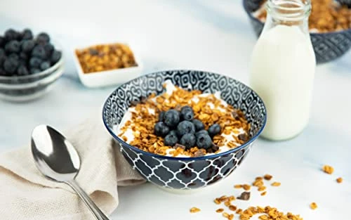 Cereal Bowls, Ceramic Make, Vibrant Color, Multi Color Designs, Bowls For Thanksgiving, Christmas And Kitchen Perfect For Soup, Pasta, Salad, Ice Cream, Set Of 6, 18oz (Navy) 2 Cereal Bowls, Ceramic Make, Vibrant Color, Multi Color Designs, Bowls For Thanksgiving, Christmas And Kitchen Perfect For Soup, Pasta, Salad, Ice Cream, Set Of 6, 18oz (Navy) - Image 2