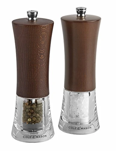 Cole & Mason Precision Genoa Forest Salt Mill, Acrylic And Dark Wood, Silver, 5.5 X 5.5 X 16.5 Cm 2 Cole & Mason Precision Genoa Forest Salt Mill, Acrylic And Dark Wood, Silver, 5.5 X 5.5 X 16.5 Cm - Image 2