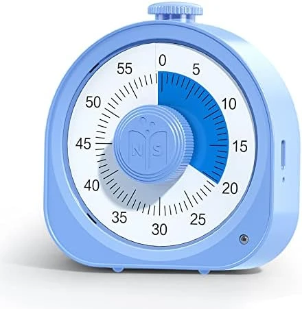 Timer Rechargeable ZZWS 60 Minute Visual Timer Desk Countdown Time Clock For Kids And Adults, Kitchen Timer Cooking Pomodoro Timer Productivity, Time Management Tool For Teaching Classroom (Blue) 6 Timer Rechargeable ZZWS 60 Minute Visual Timer Desk Countdown Time Clock For Kids And Adults, Kitchen Timer Cooking Pomodoro Timer Productivity, Time Management Tool For Teaching Classroom (Blue) - Image 6