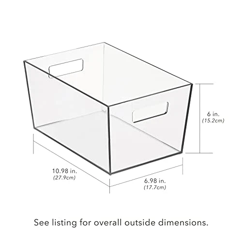 By Nate Berkus Plastic Bin With Handles | For Pantry Organization Perfect Organizer For Kitchen Storage Or Fridge From MDesign - Set Of 4, Clear 3 By Nate Berkus Plastic Bin With Handles | For Pantry Organization Perfect Organizer For Kitchen Storage Or Fridge From MDesign - Set Of 4, Clear - Image 3